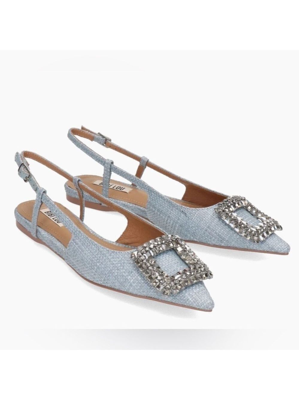 BIBI LOU ANTHROPOLOGIE  Powder Blue Decollete Pointed toe slingback Sz 36 NWB